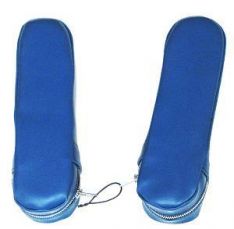 C7NNB4107A ARMREST fits FORD 8000-9600, BLUE VINYL (NON-BOSTROM STYLE, PAIR)